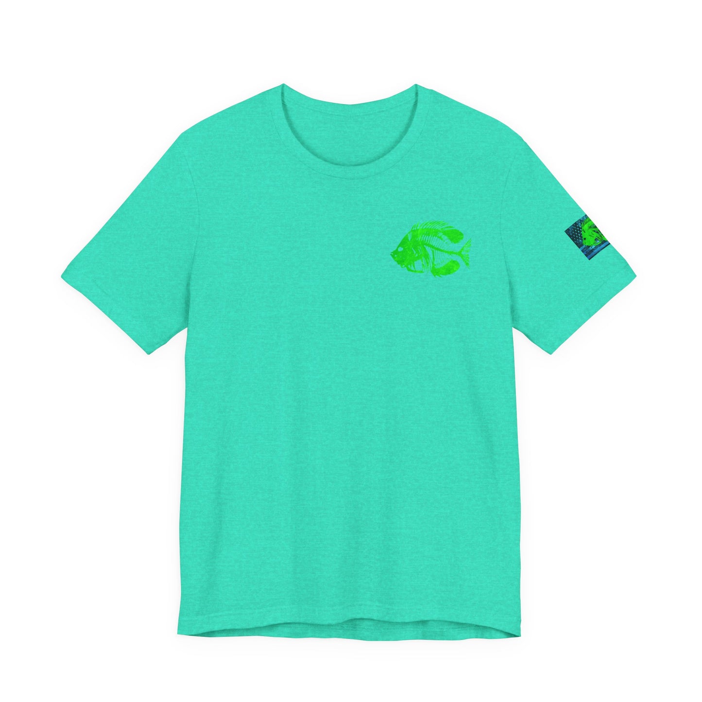 Green Pearch Angler Grunge American Flag Tee, Patriotic USA Shirt, Vintage American Flag