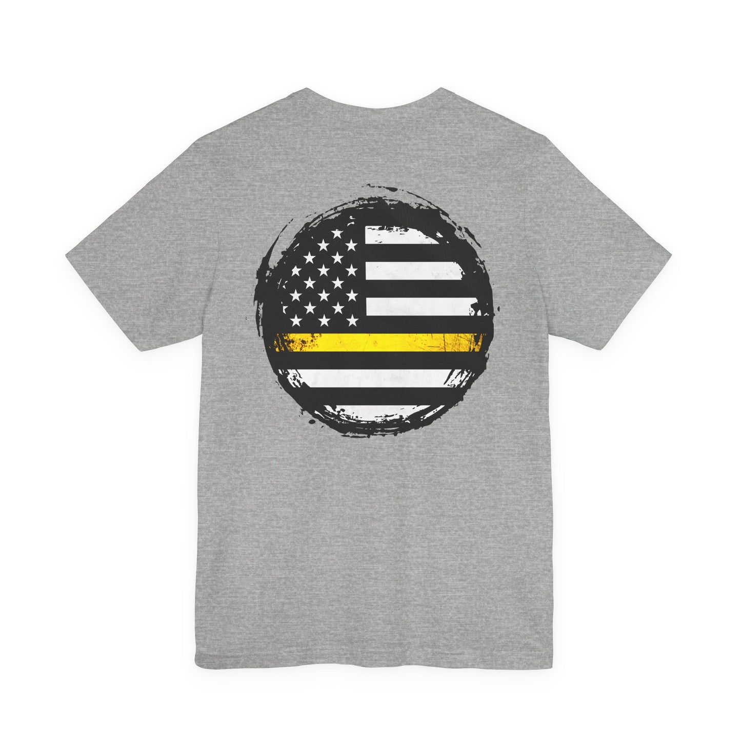 Thin Yellow Line American Flag Tee, Dispatcher Gift, Unisex T-Shirt, 911 Operator Shirt, Patriotic Graphic Tee
