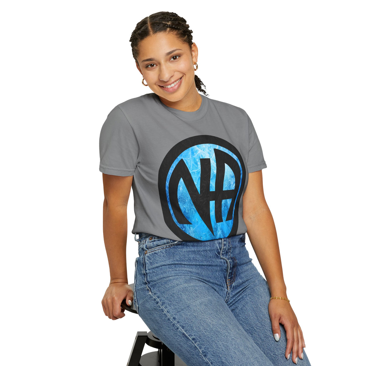 Narcotics Anonymous NA Logo – Blue Ice & Black Recovery Symbol Art T-Shirt, Recovery T-Shirt