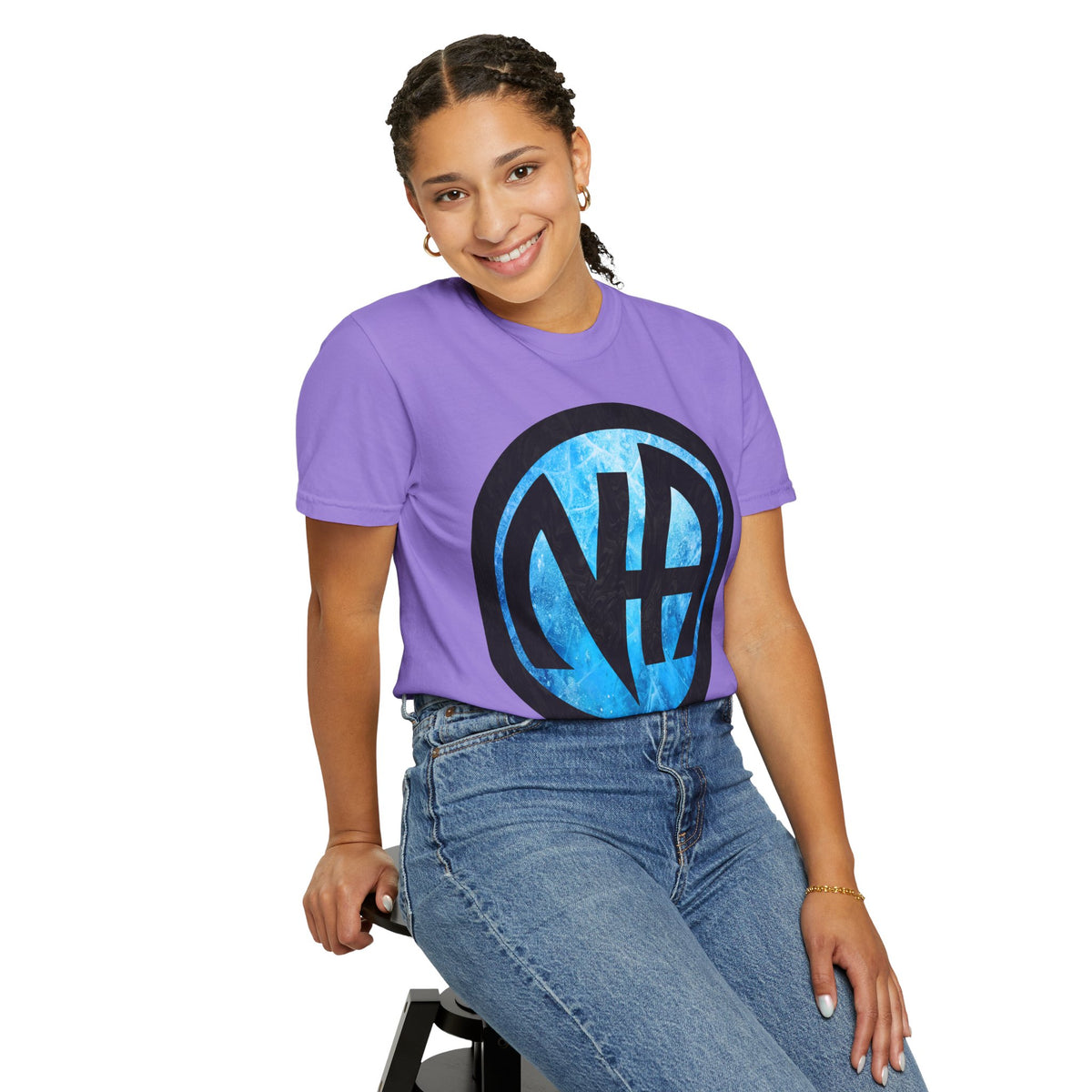 Narcotics Anonymous NA Logo – Blue Ice & Black Recovery Symbol Art T-Shirt, Recovery T-Shirt
