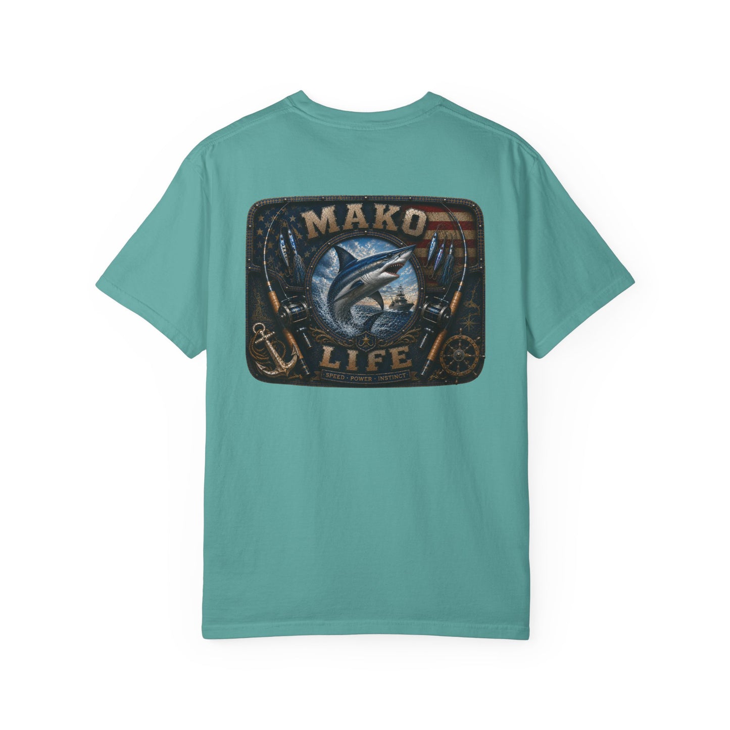 Mako Life T-Shirt — Vintage Marlin & Anchor Fishing Tee