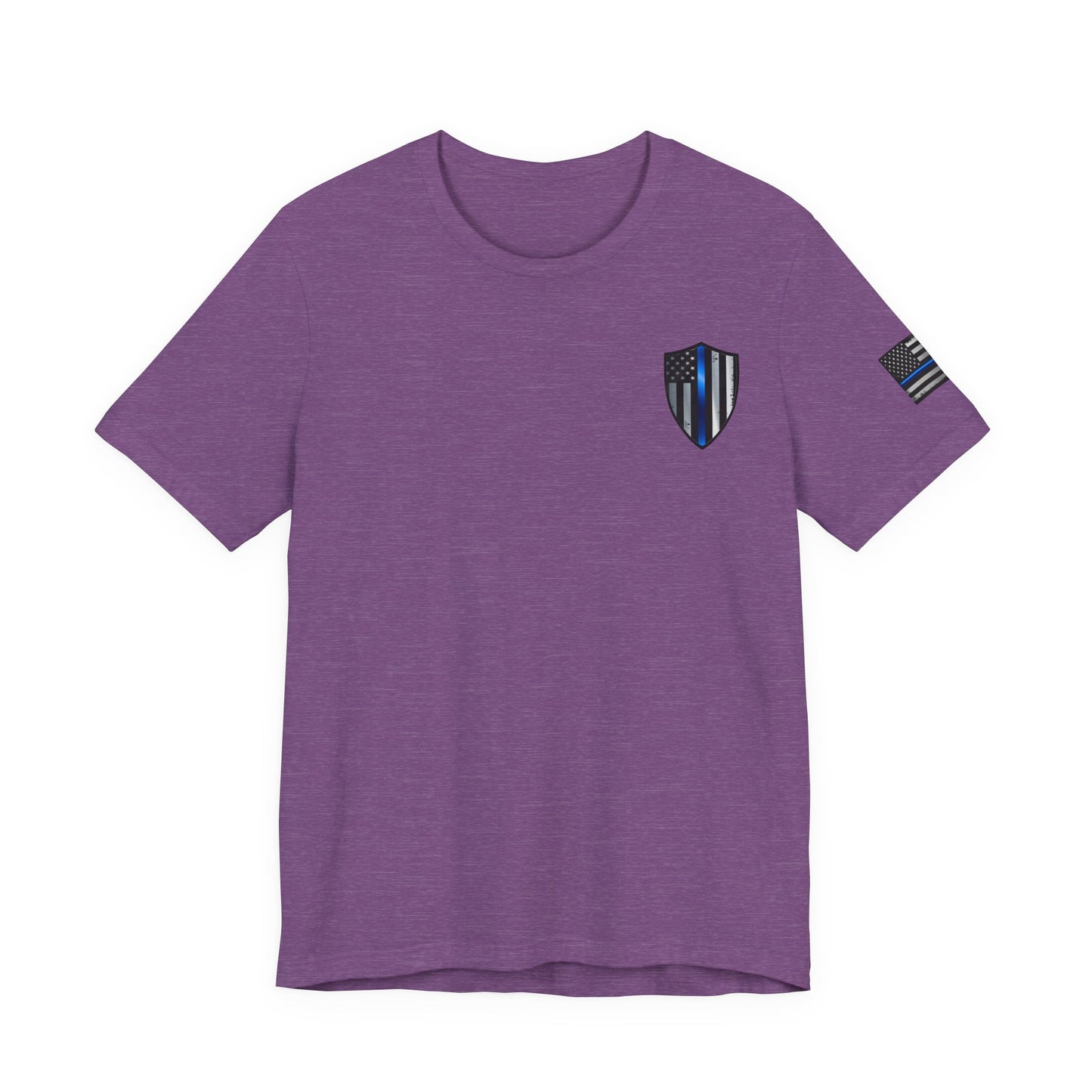 Grunge Spartan Helmet Thin Blue Line American Flag T-Shirt – Honor & Valor Police Tribute Tee