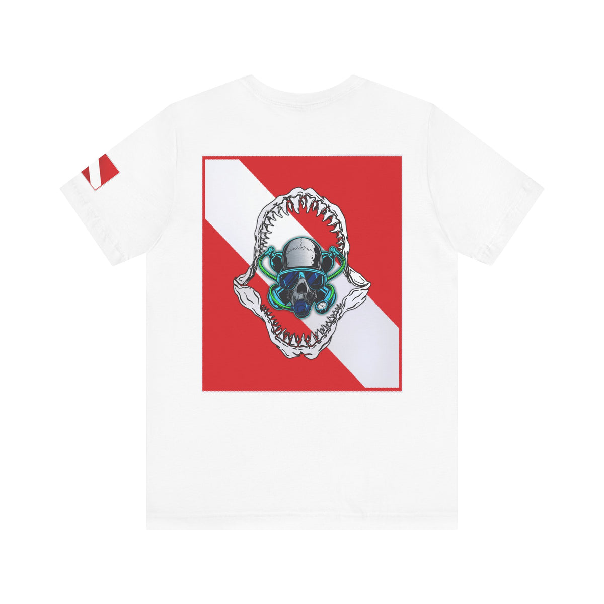 Scuba Skull Shark Graphic Tee, Dive Shirt, Beachwear, Summer Fashion, Gift for Ocean Lovers