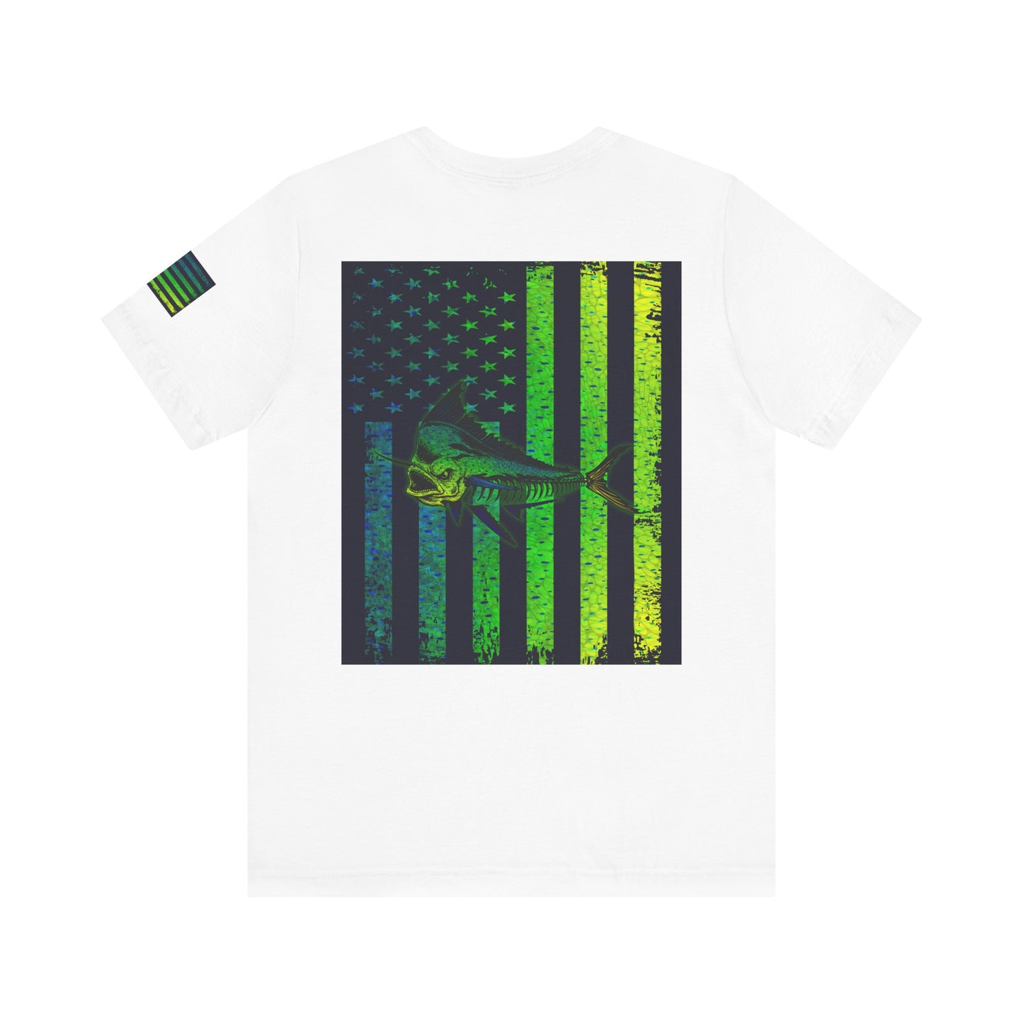 Mahi Angler Grunge American Flag Tee, Patriotic USA Shirt, Vintage American Flag