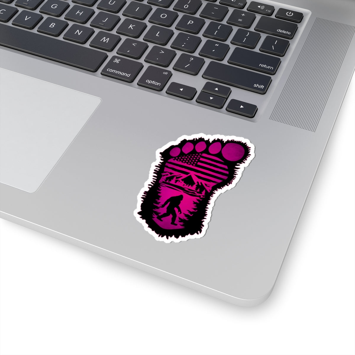 Pink BigFoot Patriot kiss-cut stickers
