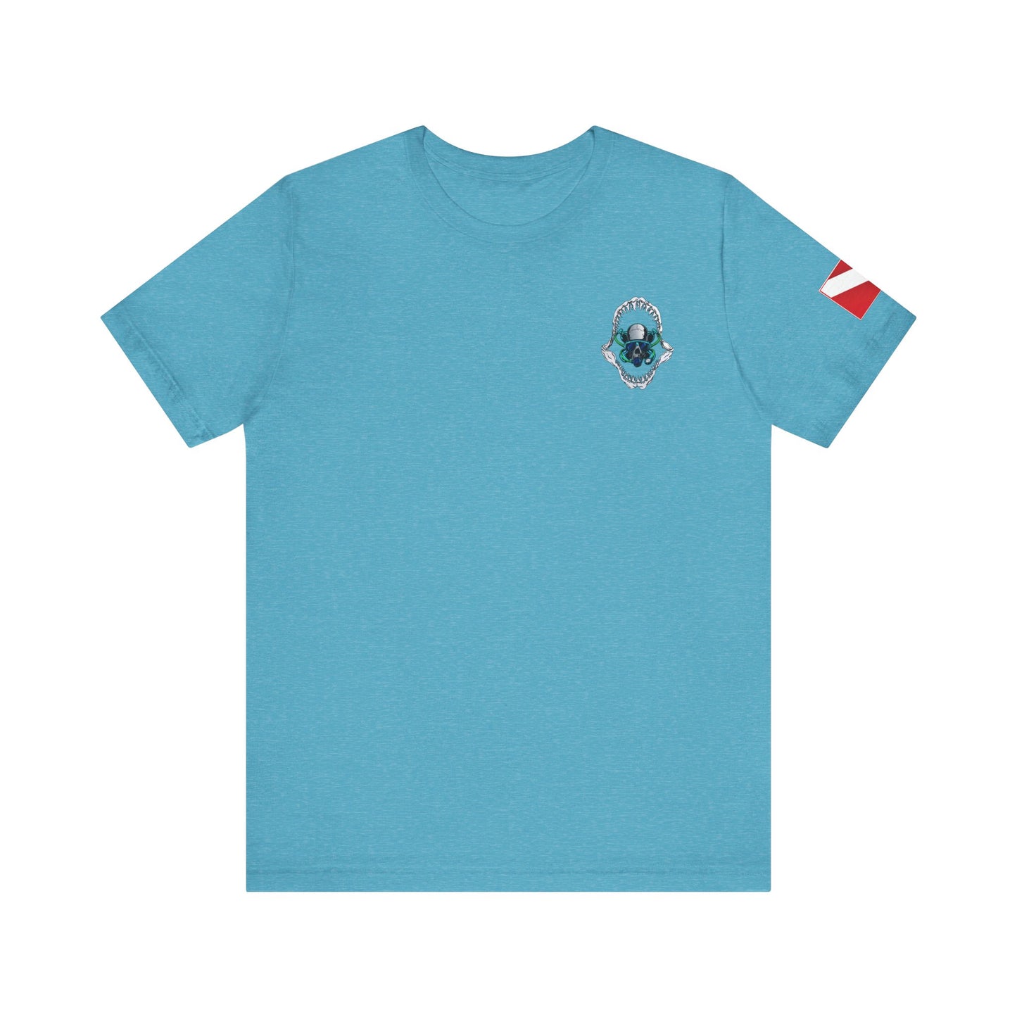 Scuba Skull Shark Graphic Tee, Dive Shirt, Beachwear, Summer Fashion, Gift for Ocean Lovers
