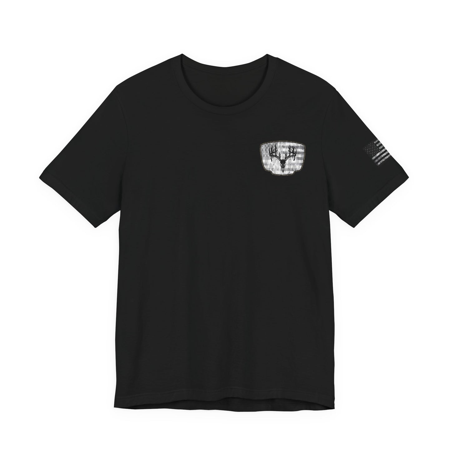 Patriotic Deer Skull Antler Hunting T-Shirt
