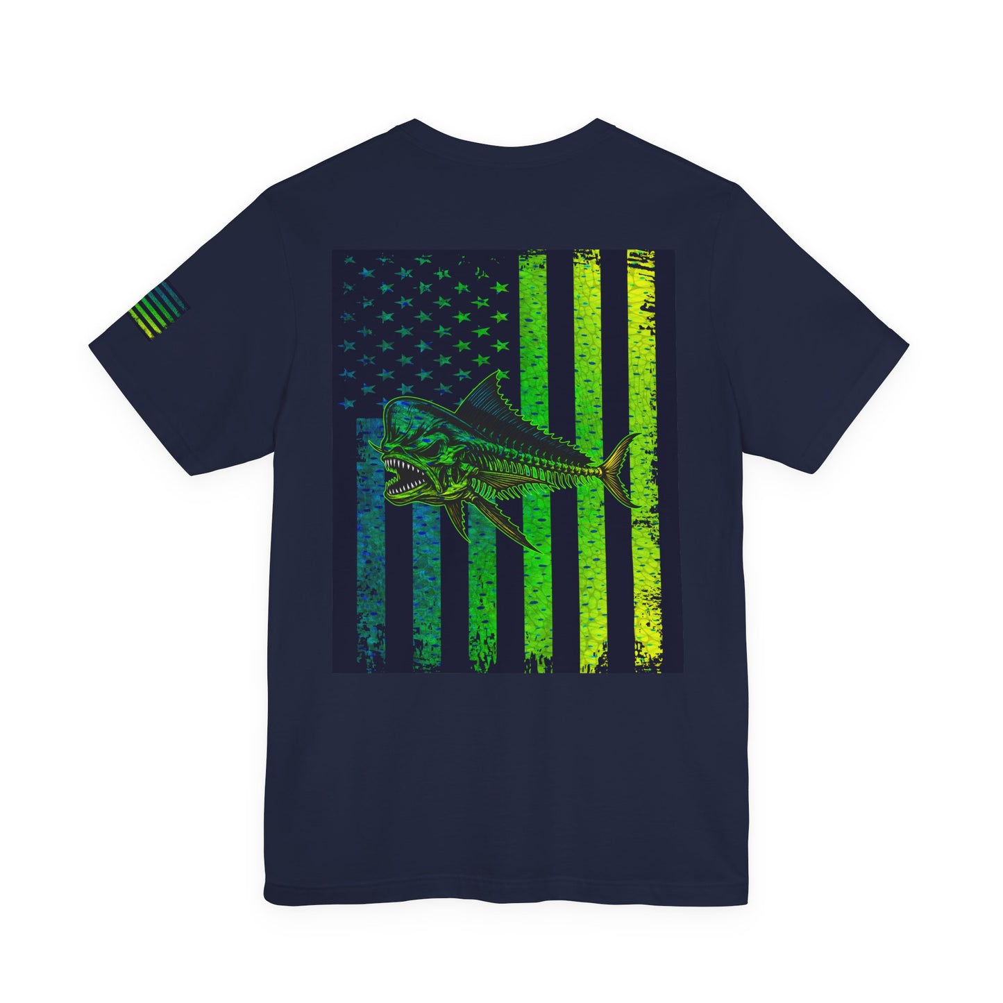 Mahi Mahi Skin Grunge American Flag Tee, Patriotic USA Shirt, Vintage American Flag