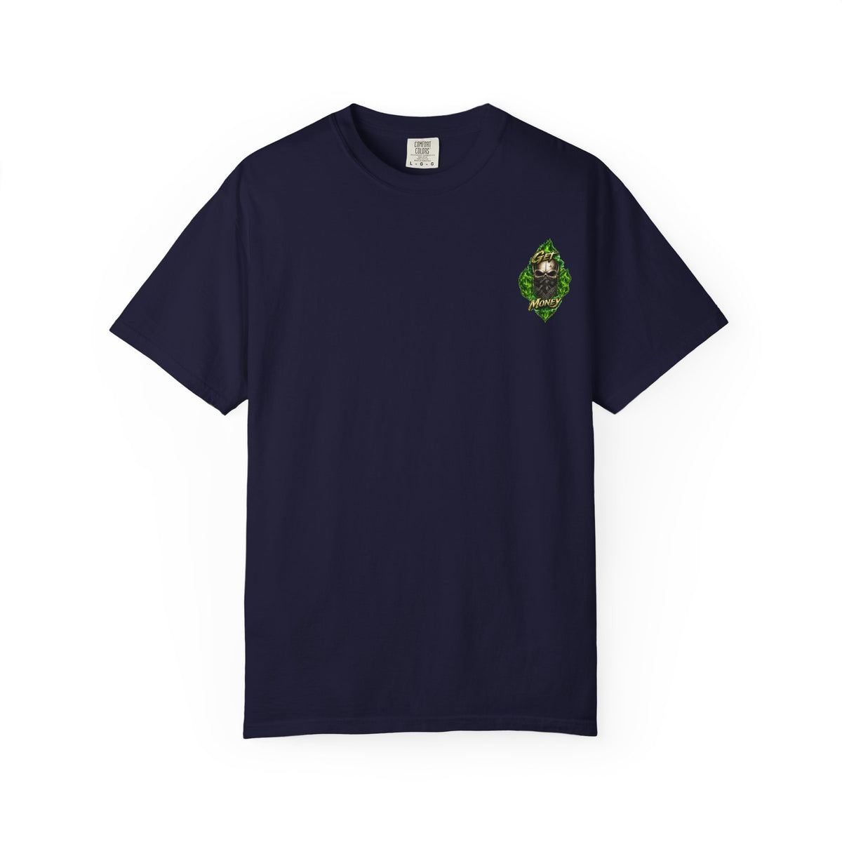 Get Money Skull Graphic Tee – Green Flame Dollar Sign Hustle Streetwear Shirt