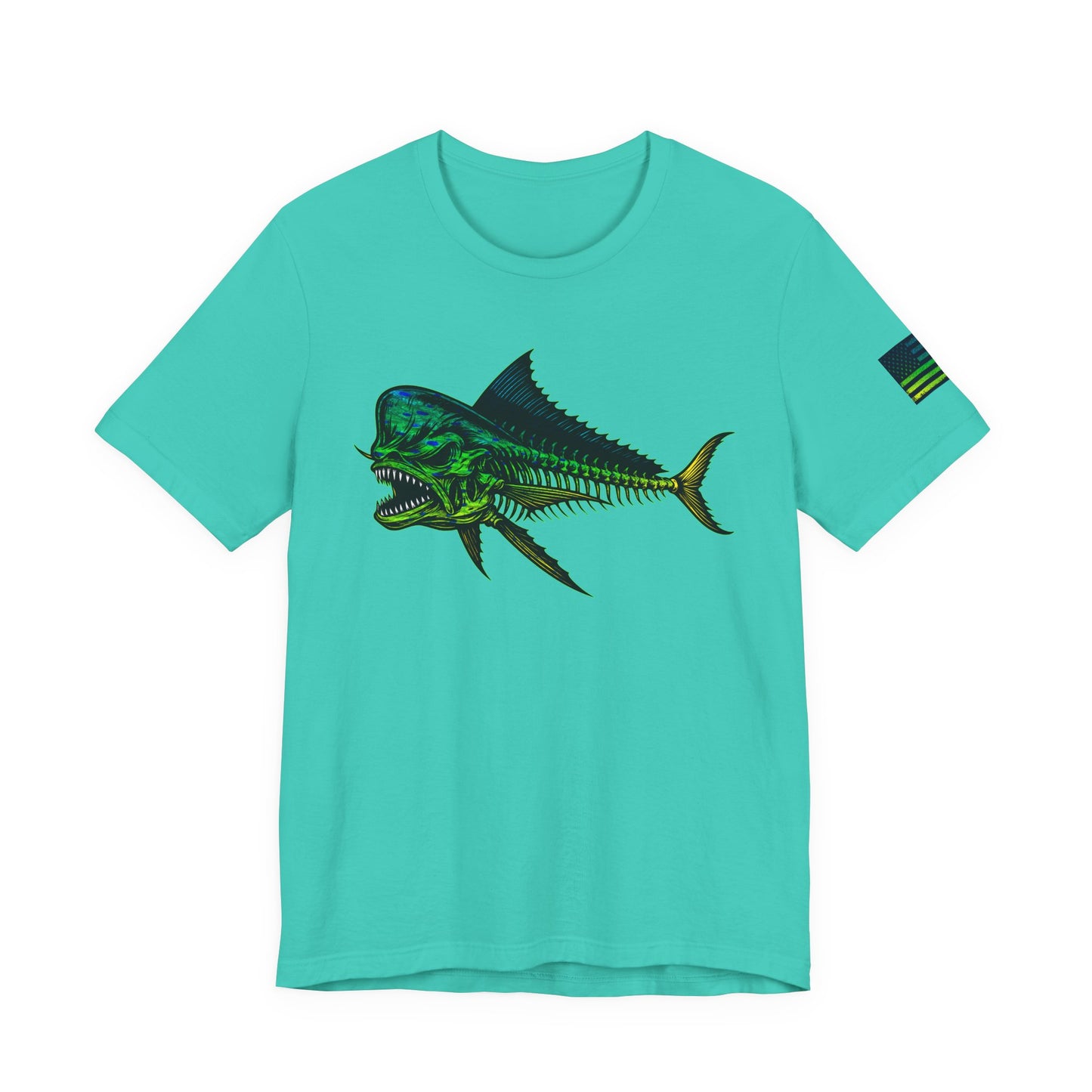 The Mahi Angler Grunge American Flag Tee, Patriotic USA Shirt, Vintage American Flag