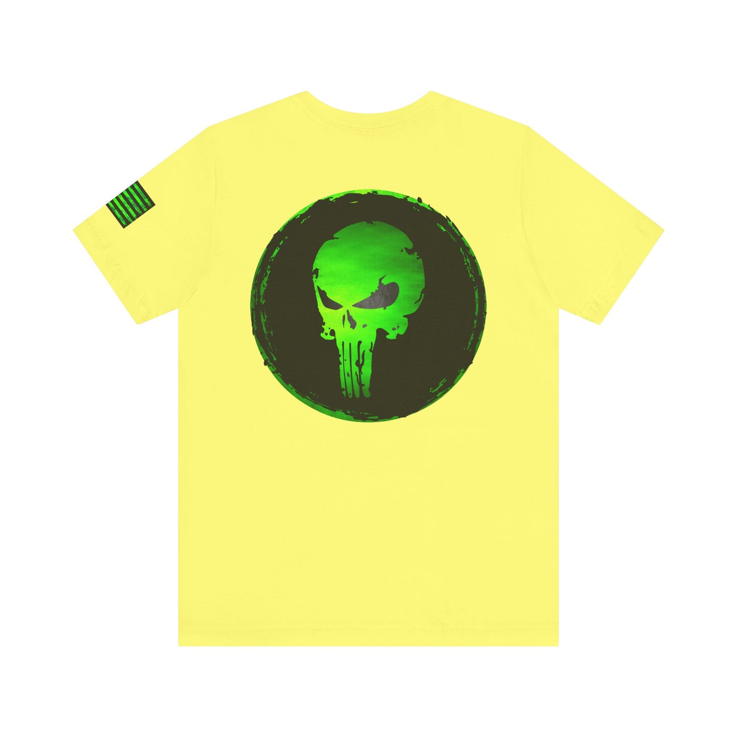 Toxic Green Punisher Skull – Neon Grunge Vigilante Graphic for Shirts, Decals & Prints