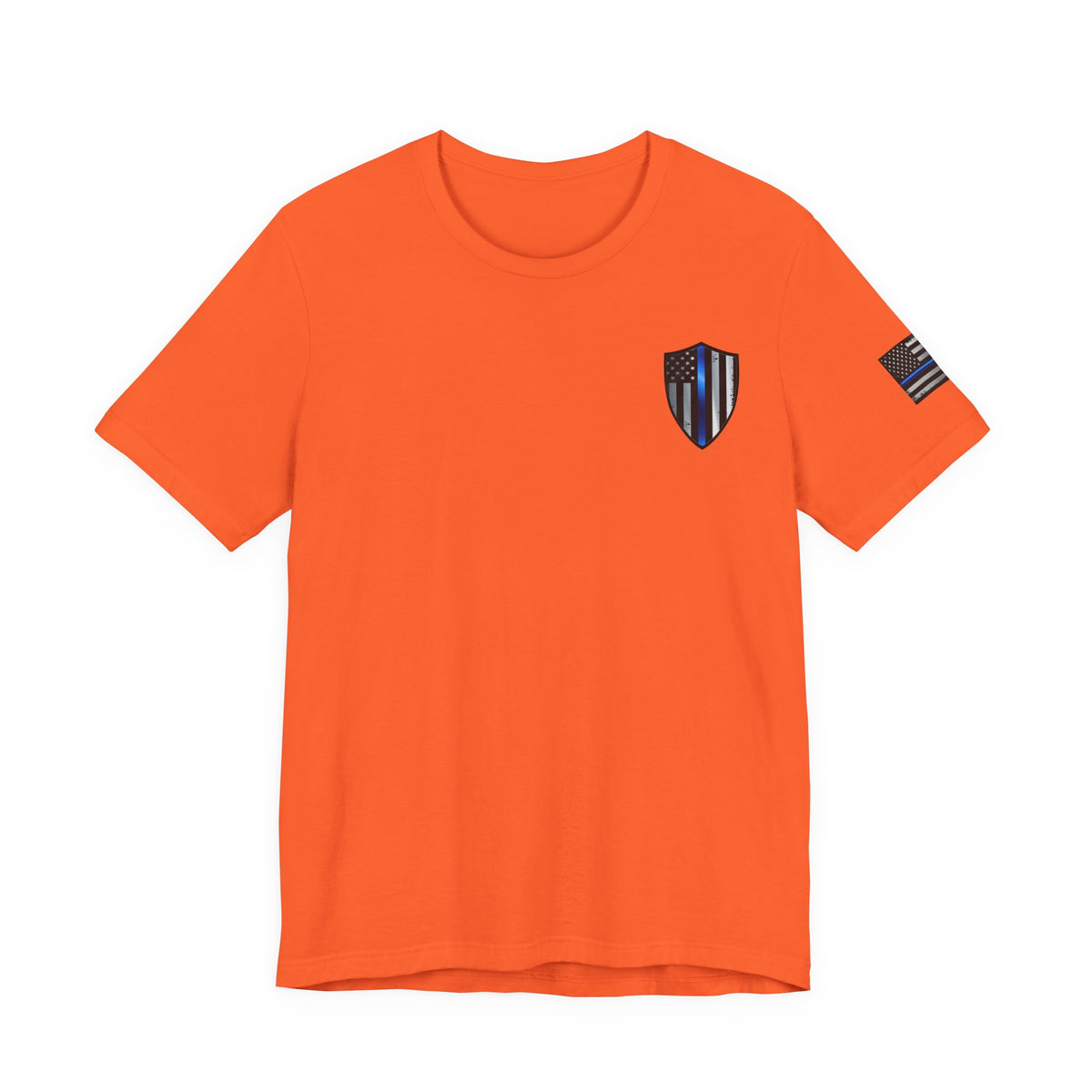 Grunge Spartan Thin Blue Line American Flag T-Shirt – Honor & Valor Police Tribute Tee