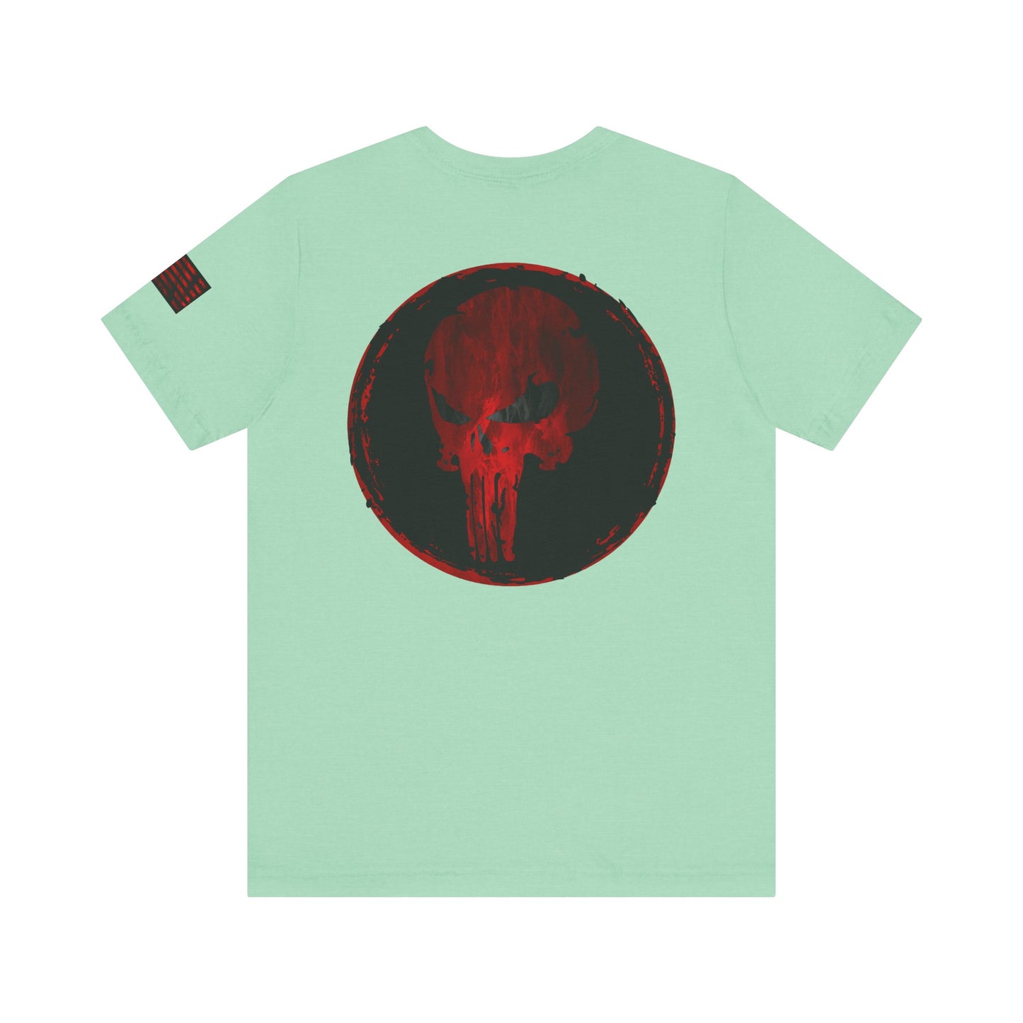 Punisher Skull Red Grunge Distressed Design – Tactical Graphic Art for Shirts, Decals, and Merch