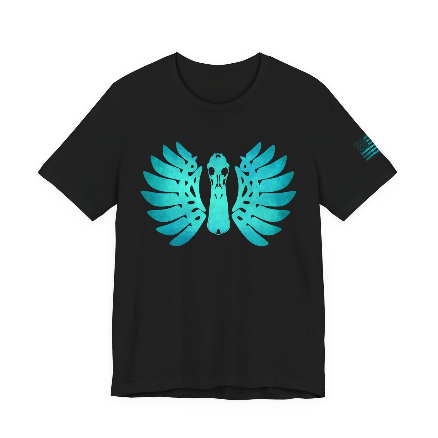 Duck Skull Wings T-Shirt – Ice Blue Bone-Wing Design, 100% Airlume Cotton Hunting Tee, Breathable & Durable Outdoor Shirt