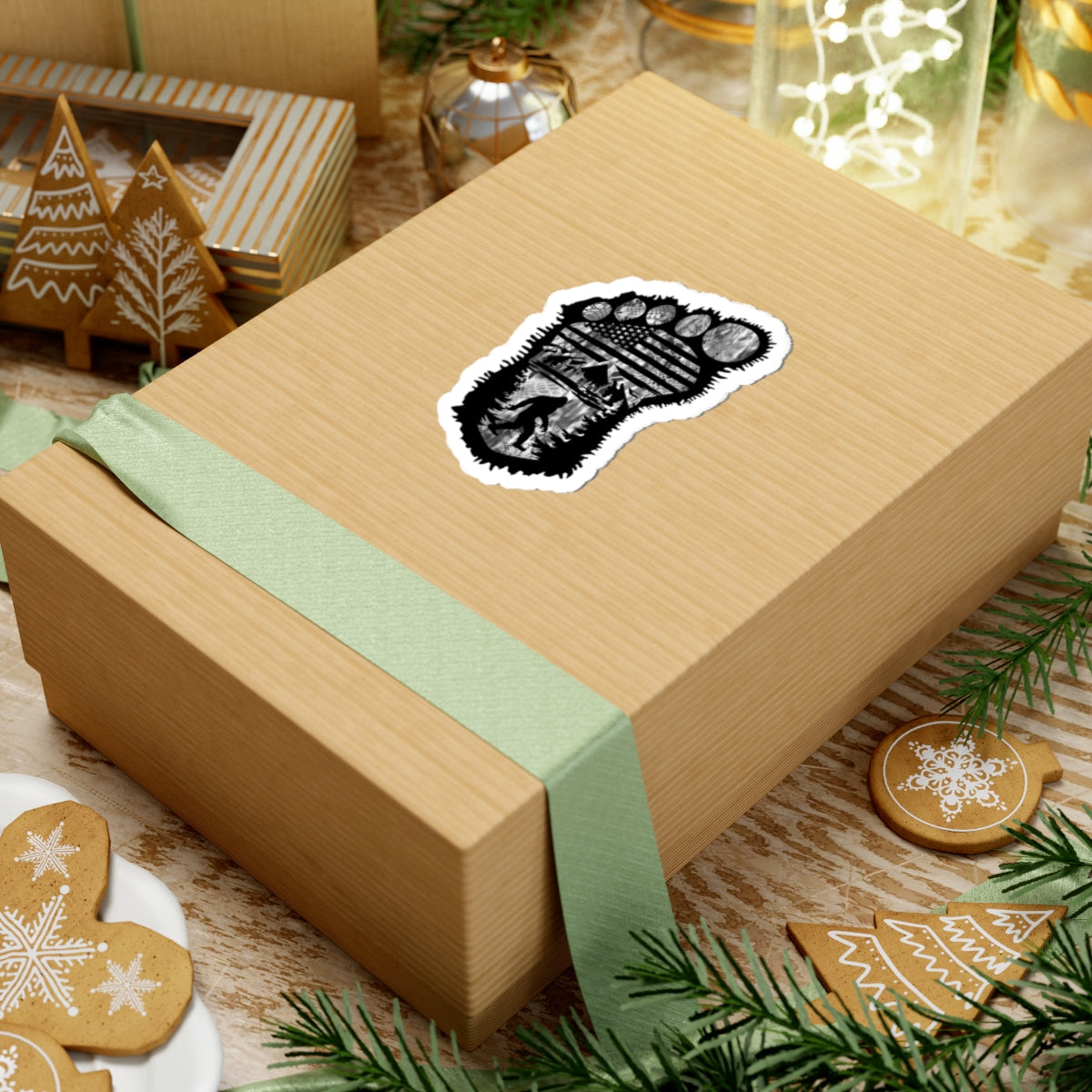 Camo BigFoot Patriot kiss-cut stickers
