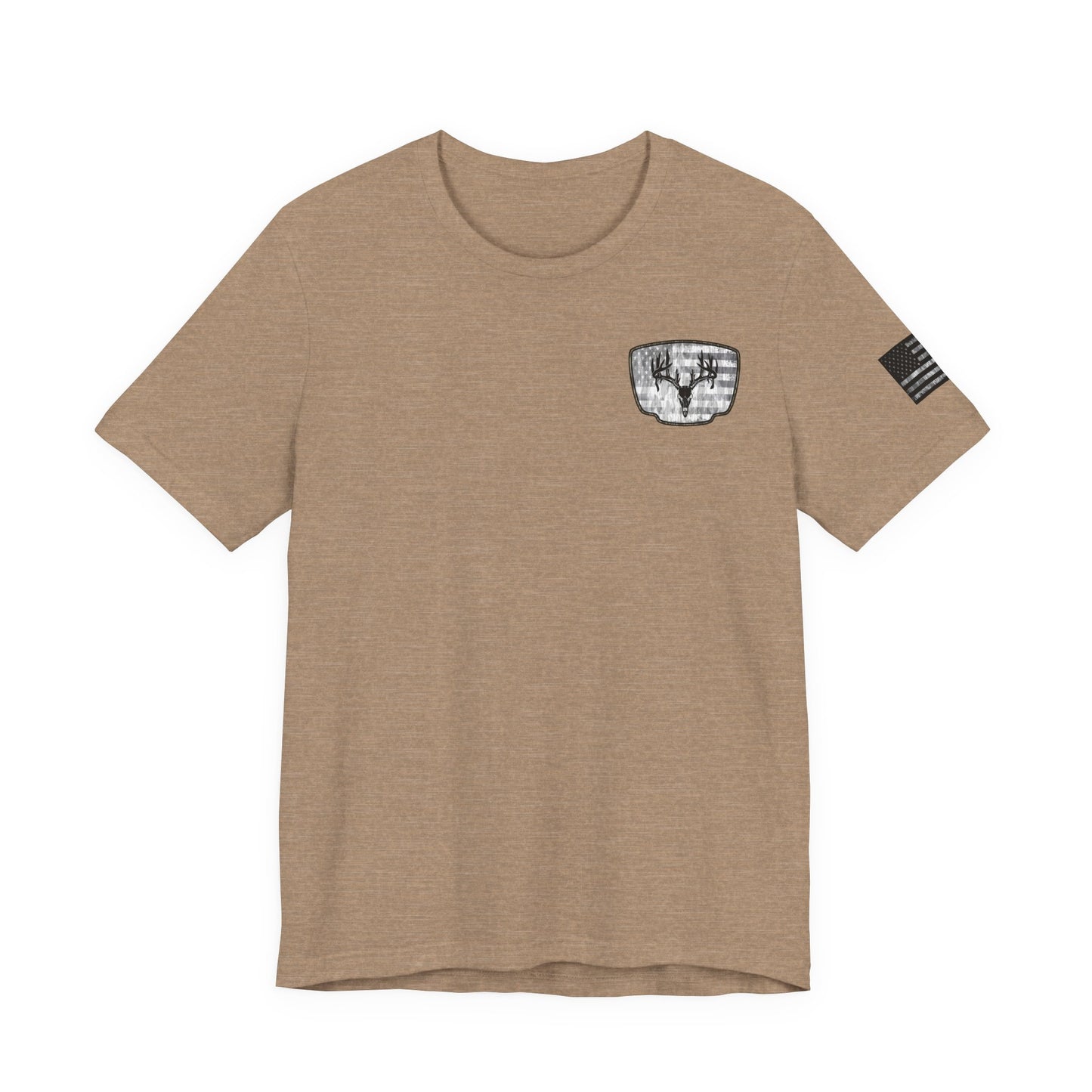 Patriotic Deer Skull Antler Hunting T-Shirt