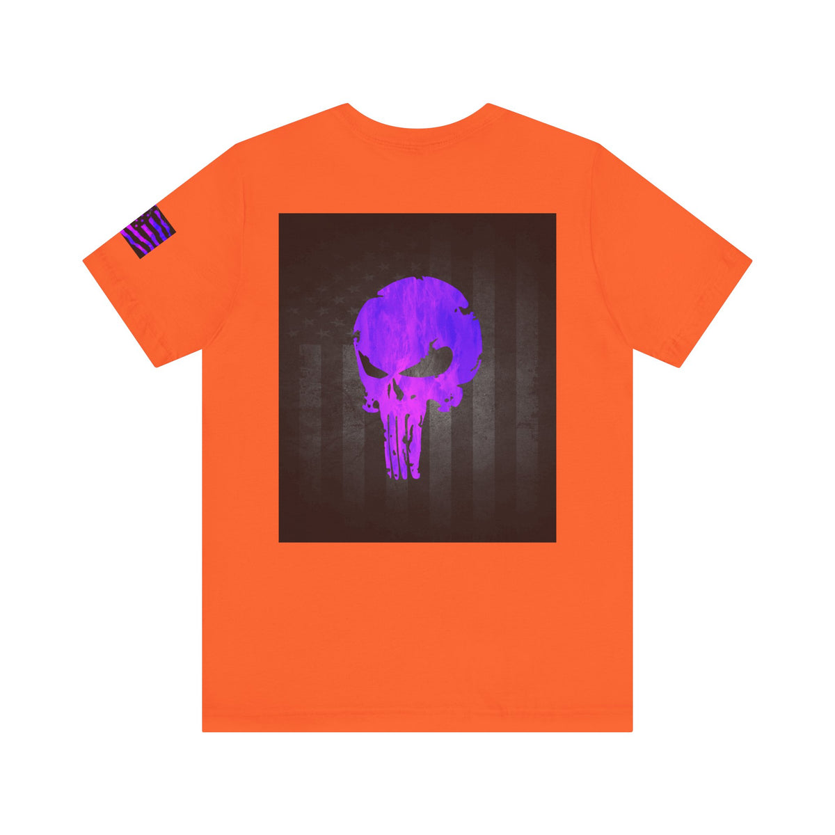 Purple Grunge Punisher Skull – Neon Grunge Vigilante Graphic for Shirts, Decals & Prints