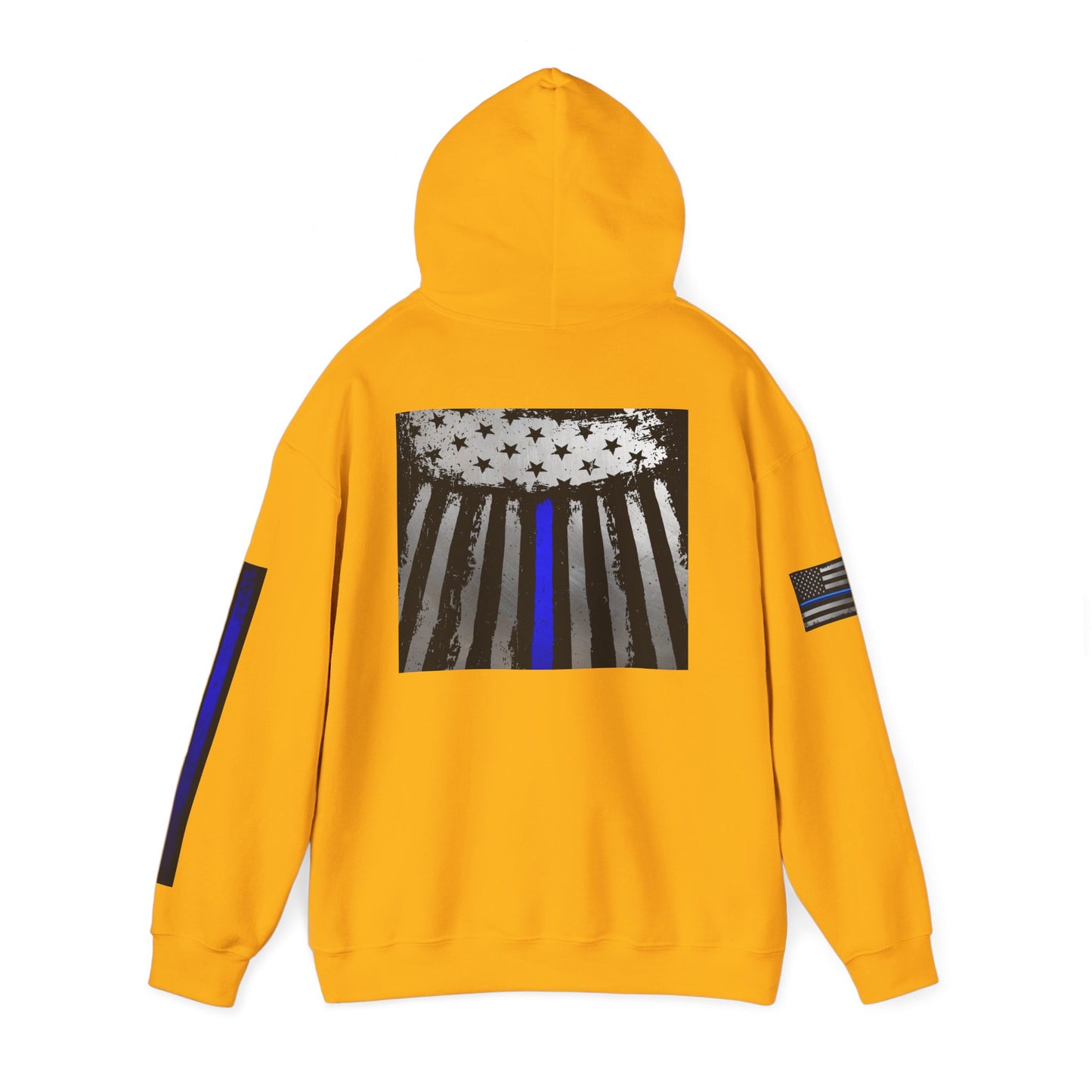 Spartan Thin Blue Line Flag Hoodie – Warrior Helmet Patriotic Sweatshirt for Police Supporters