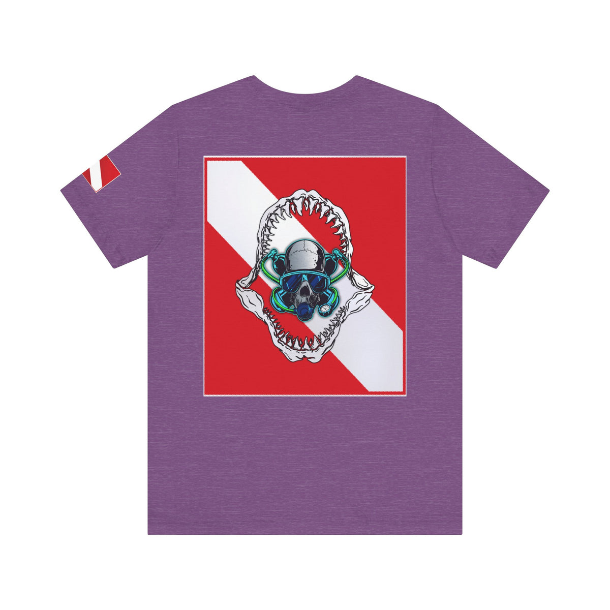 Scuba Skull Shark Graphic Tee, Dive Shirt, Beachwear, Summer Fashion, Gift for Ocean Lovers