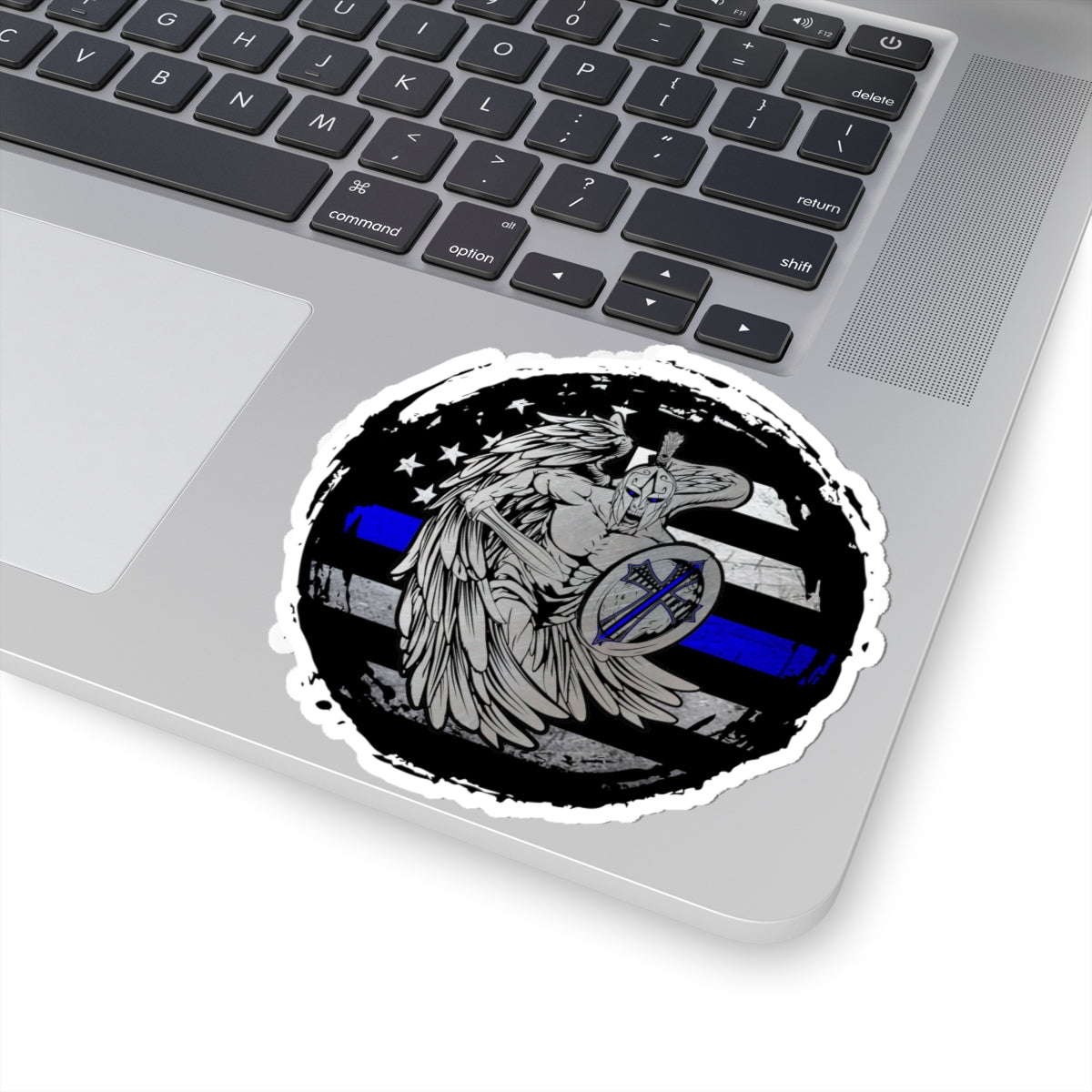 Spartan Warrior Thin Blue Line Police Support Sticker ArtKiss-Cut Stickers