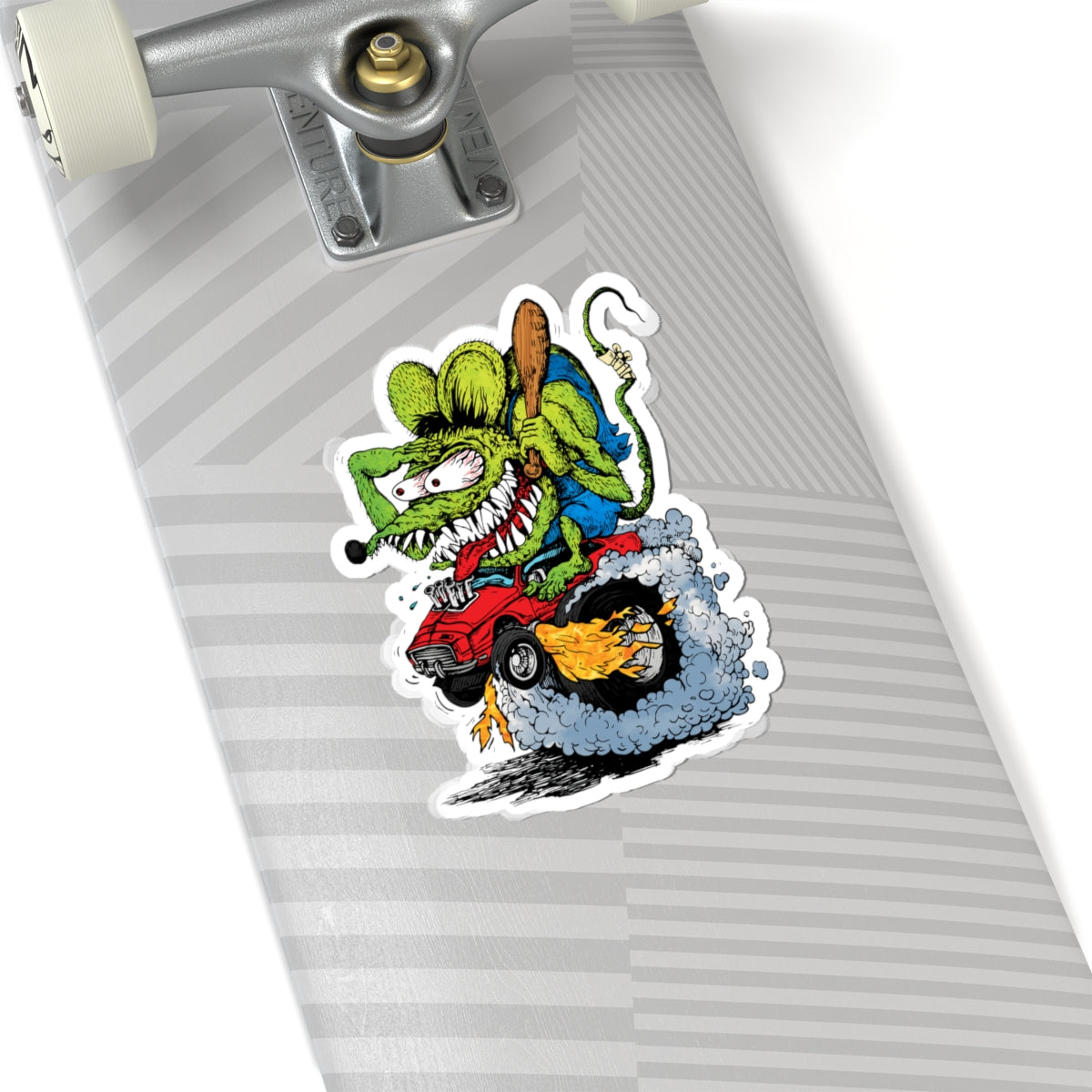 Hot Rod Ratfink Sticker – Wild Ride Cartoon Rat with Flames and AttitudeArtKiss-Cut Stickers