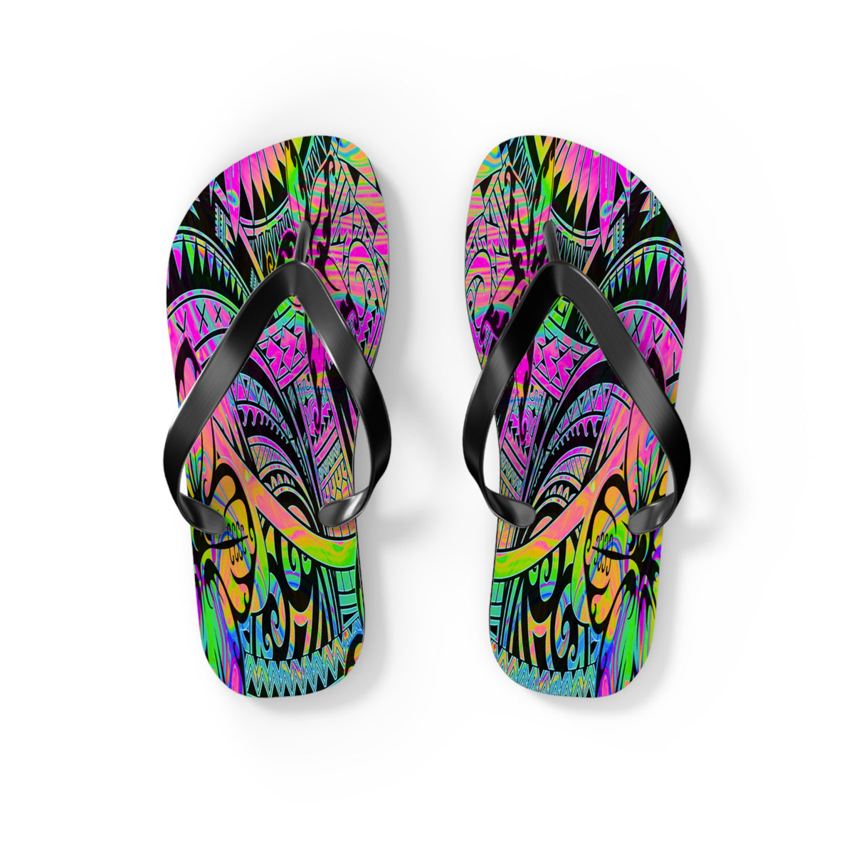 Polynesian Flip Flops | Vibrant Beach Footwear | Summer Sandals | Bohemian Style | Gift for Travelers, Festivals
