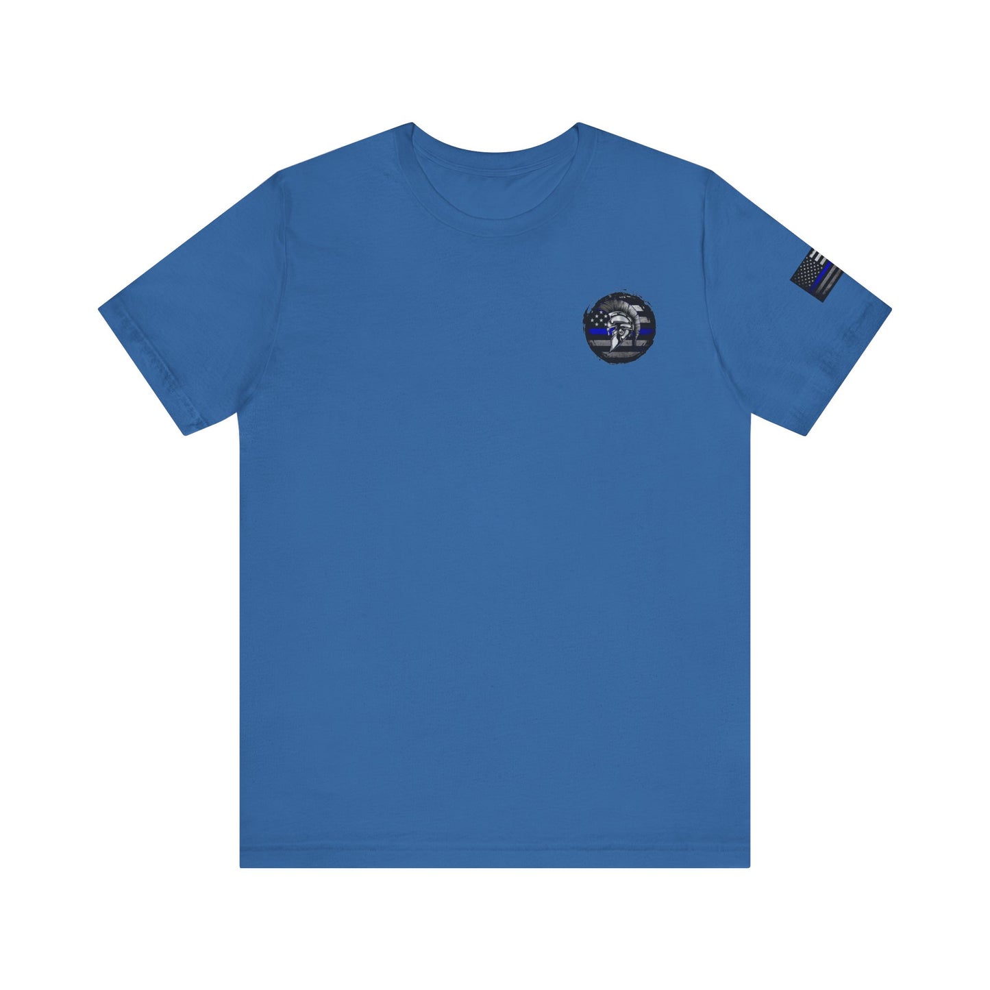 Spartan Thin Blue Line American Flag T-Shirt – Honor & Valor Police Tribute Tee