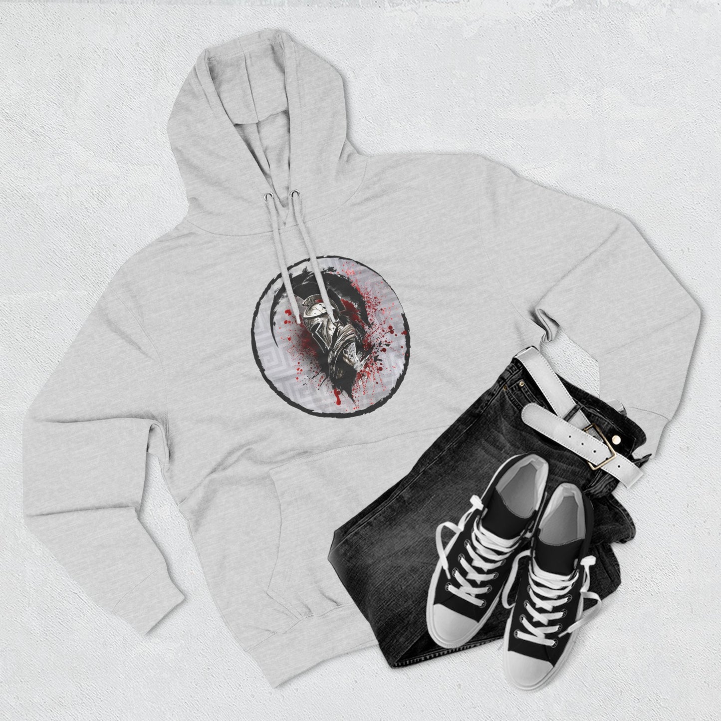 Three-Panel Fleece Hoodie Spartan Warrior