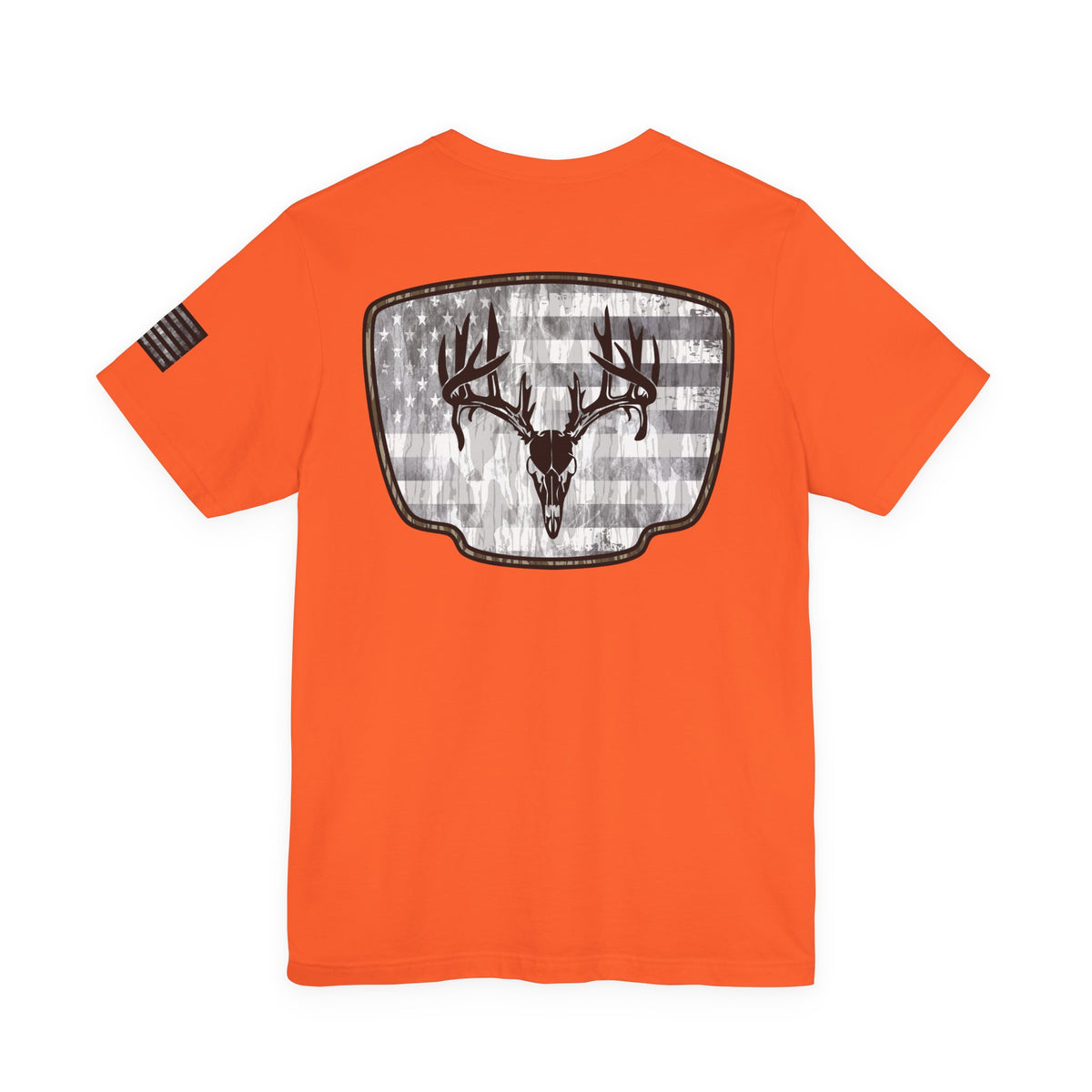 Patriotic Deer Skull Antler Hunting T-Shirt