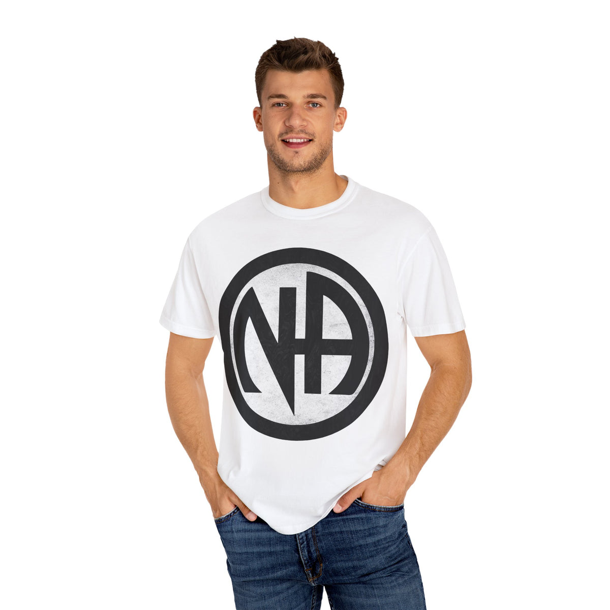 Narcotics Anonymous NA Logo – White & Black Recovery Symbol Art T-Shirt, Recovery T-Shirt