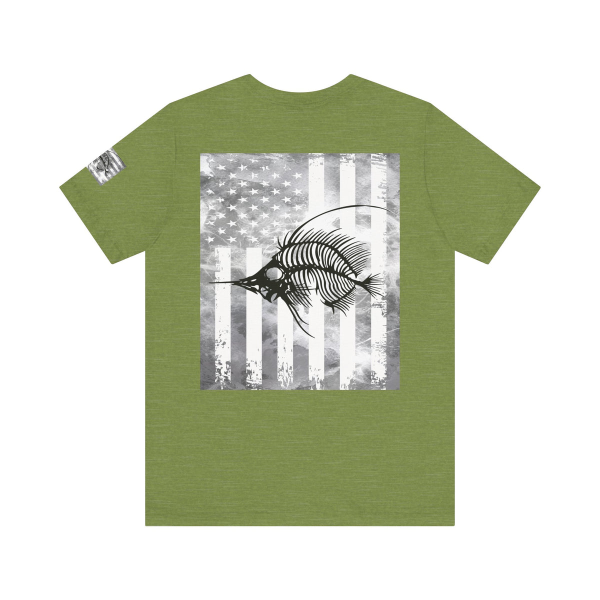 SwordFish Skeleton Grunge American Flag Tee, Patriotic USA Shirt, Vintage American Flag