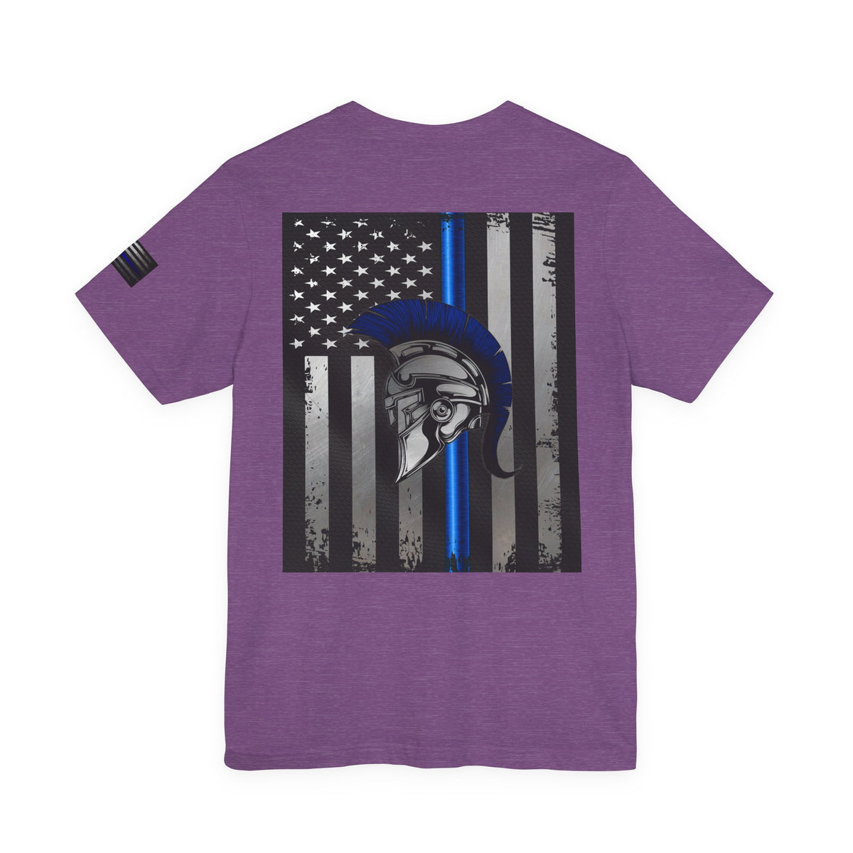 Spartan Thin Blue Line American Flag T-Shirt – Honor & Valor Police Tribute Tee