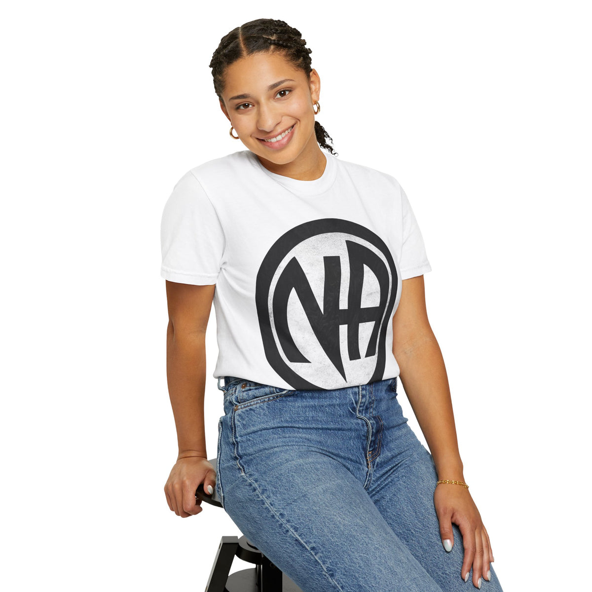 Narcotics Anonymous NA Logo – White & Black Recovery Symbol Art T-Shirt, Recovery T-Shirt