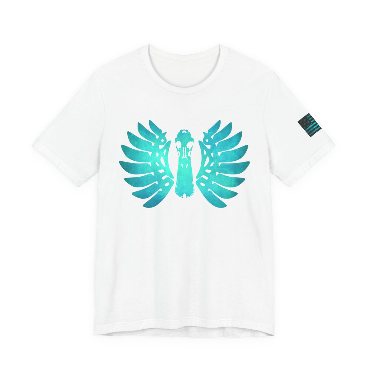 Duck Skull Wings T-Shirt – Ice Blue Bone-Wing Design, 100% Airlume Cotton Hunting Tee, Breathable & Durable Outdoor Shirt