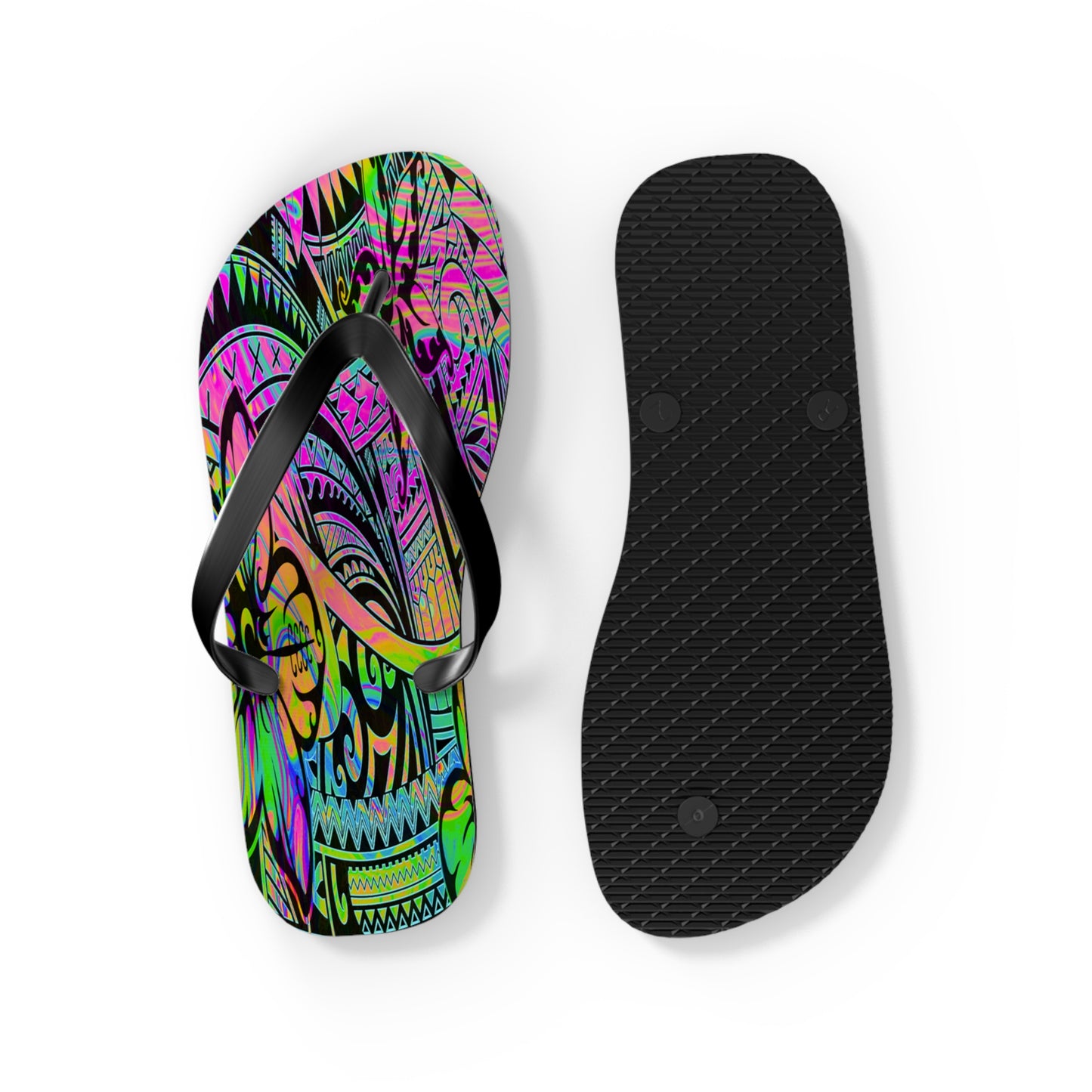 Polynesian Flip Flops | Vibrant Beach Footwear | Summer Sandals | Bohemian Style | Gift for Travelers, Festivals