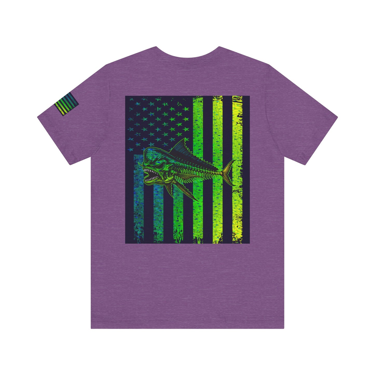 Mahi Mahi Skin Grunge American Flag Tee, Patriotic USA Shirt, Vintage American Flag