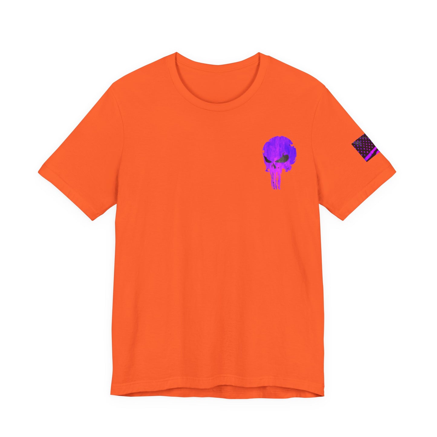Purple Grunge Punisher Skull – Neon Grunge Vigilante Graphic for Shirts, Decals & Prints